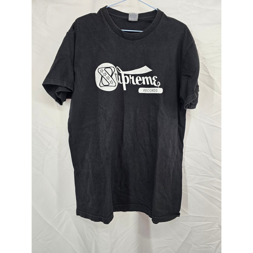 Vintage Supreme Records Graphic T-Shirt Mens L Black Short Sleeve Streetwear USA